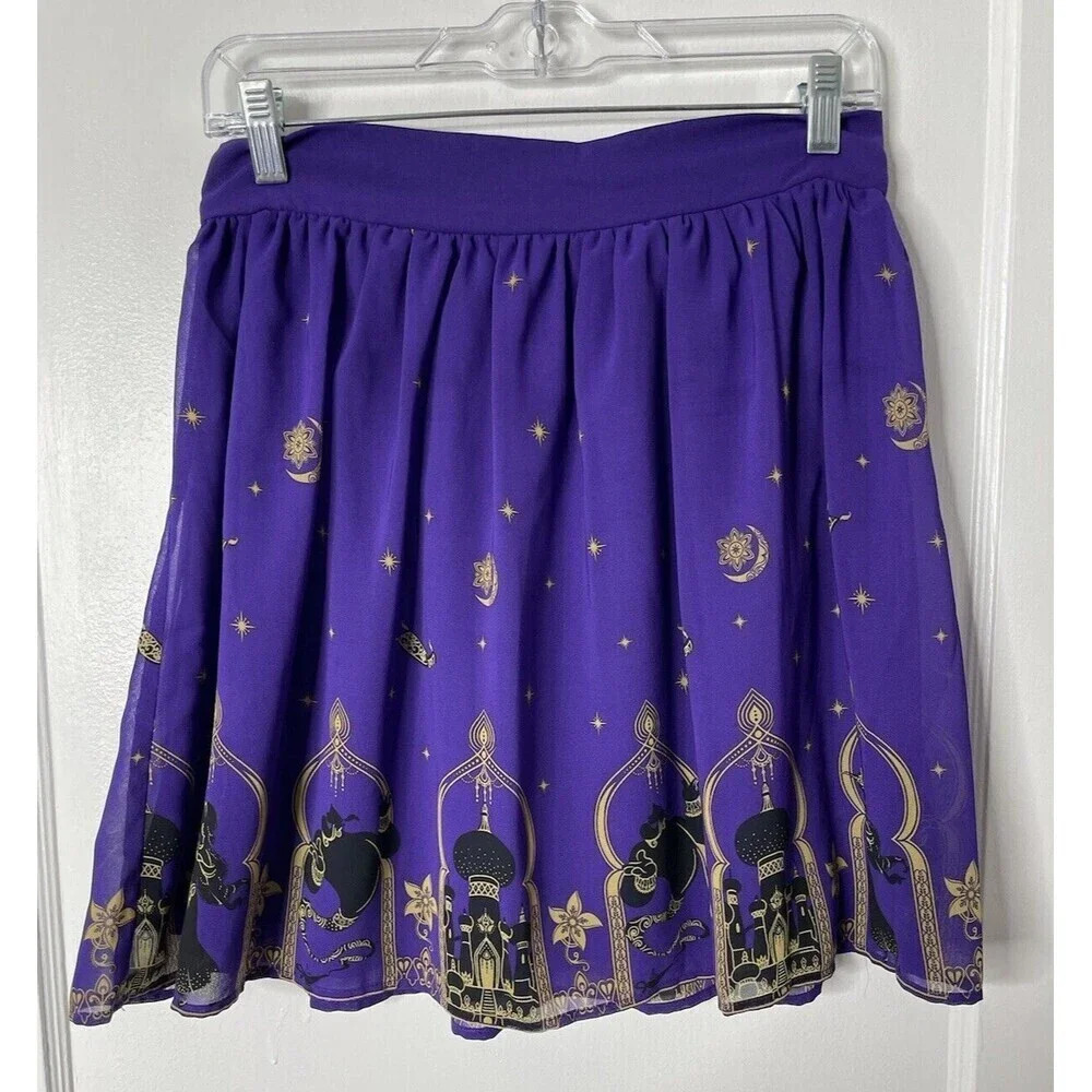 Disney Classic Aladdin Skirt S Purple Geanie Chiffon Jasmine Sultans Palace Star